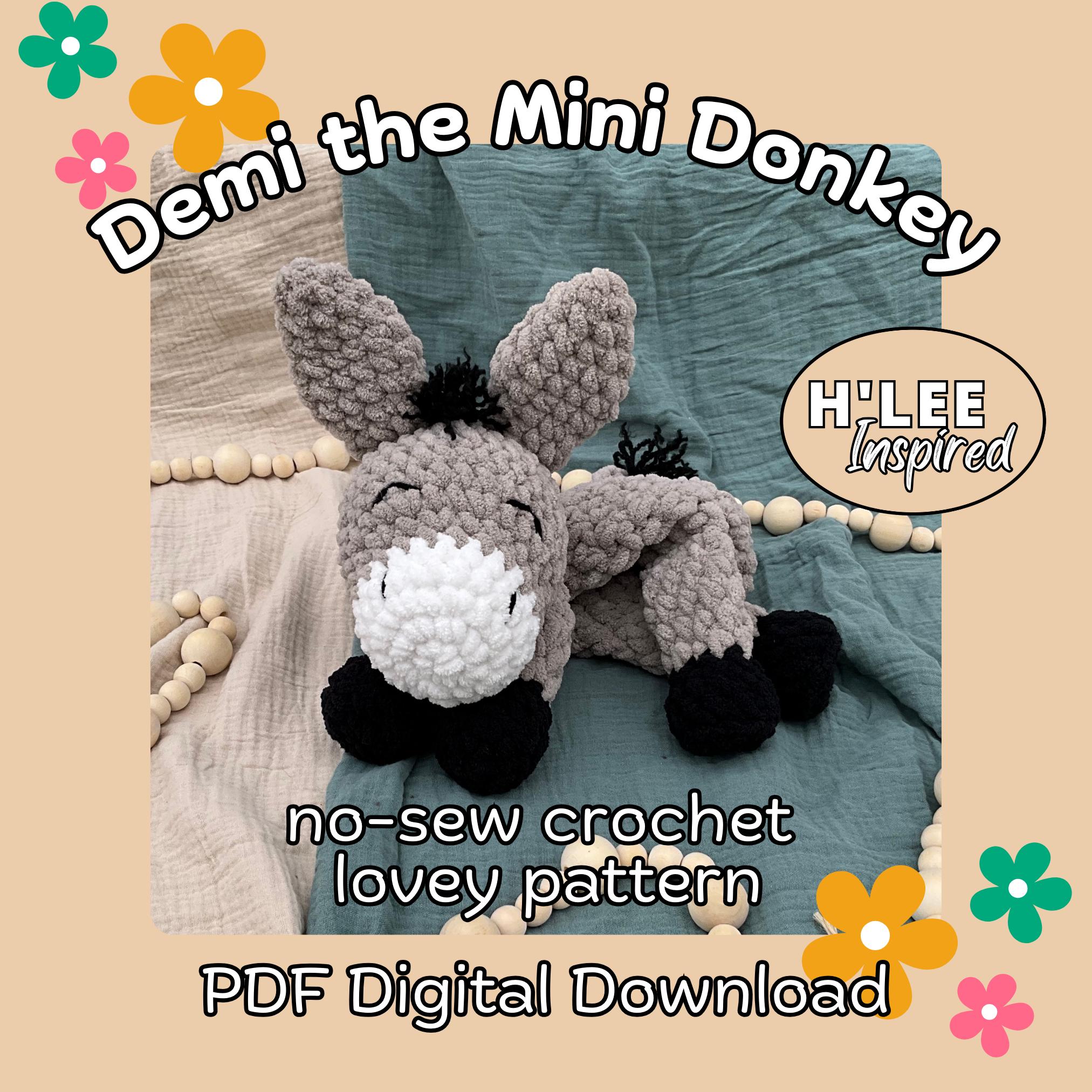 Crochet Donkey Lovey Pattern: No-Sew Amigurumi Plushie