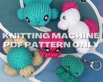 6 patterns in 1 Baby Sea Animals Stuffed Animal Circular Knitting Machine PDF PATTERN ONLY Addi Sentro Tutorial Recipe