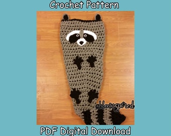 Raccoon Cozie Woodland Cocoon Crochet Blanket *PATTERN ONLY*