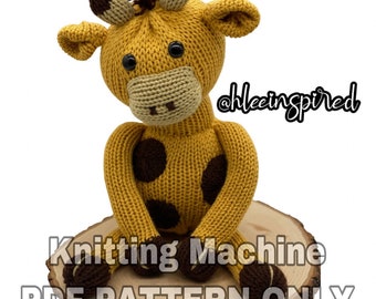 Stretch the Giraffe Stuffed Animal Circular Knitting Machine PDF PATTERN ONLY Addi Sentro Tutorial Recipe