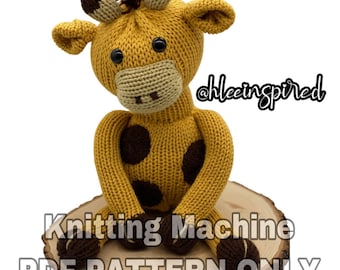 Stretch the Giraffe Stuffed Animal Circular Knitting Machine PDF PATTERN ONLY Addi Sentro Tutorial Recipe