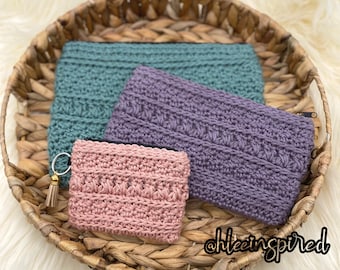 The Amaris Pouch Pattern Bundle- **PDF - Digital Download** Crochet Pattern Tutorial, Crochet Pouch Pattern, Crochet Canvas Pouch