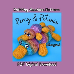 Platypus Stuffed Animal Knitting Machine Pattern: Percy & Petunia (PDF Pattern)