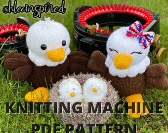 Eagle Family Knitting Machine Tutorial PDF Pattern Sentro Addi Express Circular Knitting Machine Momma pouch