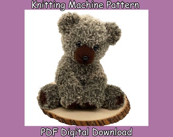 Teddy Bear Circular Knitting Machine PDF PATTERN ONLY Addi Sentro Tutorial Recipe