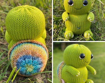 Toby the Turtle Stuffed Animal Circular Knitting Machine PDF PATTERN ONLY Addi Sentro Tutorial Recipe