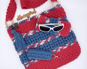 Rinnah Bag, Phone/Glasses Case, & Key Ring *Crochet Pattern Only*