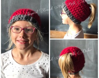 30 Minute Crochet Ponytail/Messy Bun Hat *PATTERN ONLY*