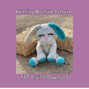 Paashaas konijn knuffel rondbreimachine ALLEEN PDF PATROON Addi Sentro-zelfstudierecept