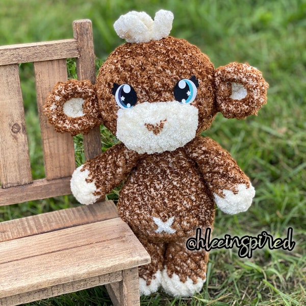 Matty Monkey Crochet Low Sew Plushie Stuffed Animal Pattern ONLY