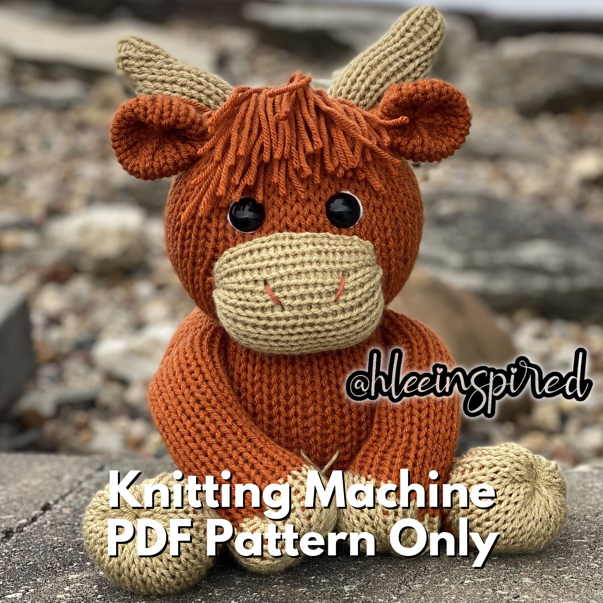 Heidi the Highland Cow / Calf / Bull Circular Knitting Machine Pattern