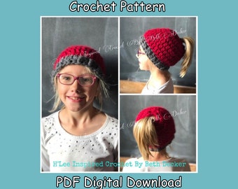 30 Minute Crochet Ponytail/Messy Bun Hat *PATTERN ONLY*