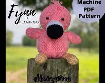 Fynn the Flamingo Knitting Machine Tutorial PDF Pattern Sentro Addi Express Circular Knitting Machine