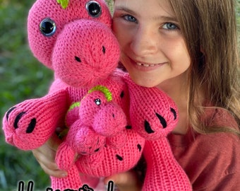 Spinosaurus Dinosaur Family PDF Pattern for Sentro Addi Express Circular Knitting Machine