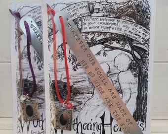 Handmade Stamped Bookmark - Wuthering Heights