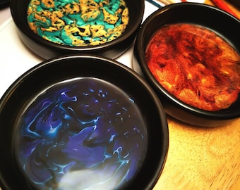 Handmade Enamel Ceramic Trinket Dish - Contemporary Bold Design, Multiple Colours