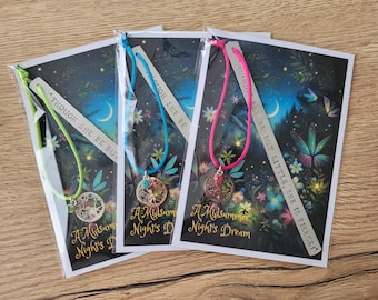 Handmade Stamped Bookmark - A Midsummer Night's Dream Shakespeare Gift