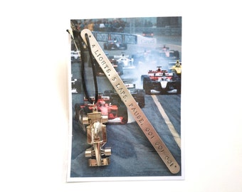 Handmade Stamped Bookmark - Murray Walker Formula 1 Go Go Go! Gift