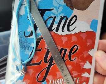 Handmade Stamped Bookmark - Jane Eyre Brontë