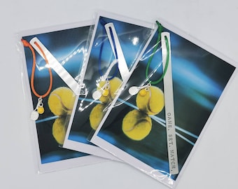 Handmade Stamped Bookmark - Tennis - Game. Set. Match