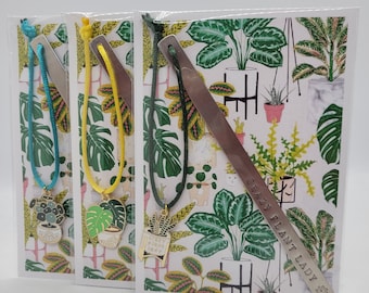 Handmade Stamped Bookmark - Gardening & Cactus Multiple Designs