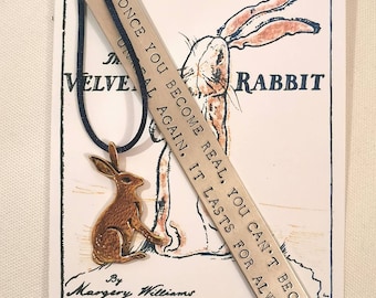 Handmade Stamped Bookmark - The Velveteen Rabbit Gift