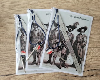 Handmade Stamped Bookmark - The Three Musketeers Dumas Gift