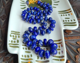 Lapis lazuli beaded necklace, gemstone beaded necklace, lapis lazuli necklace, boho beaded necklace, lapis, lapis lazuli jewelry, lapis