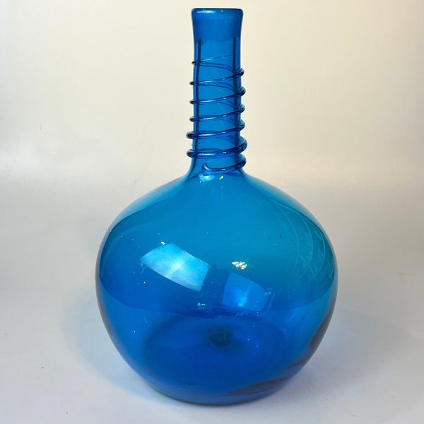 Vintage Threaded Blenko Decanter Design by Joel Myers