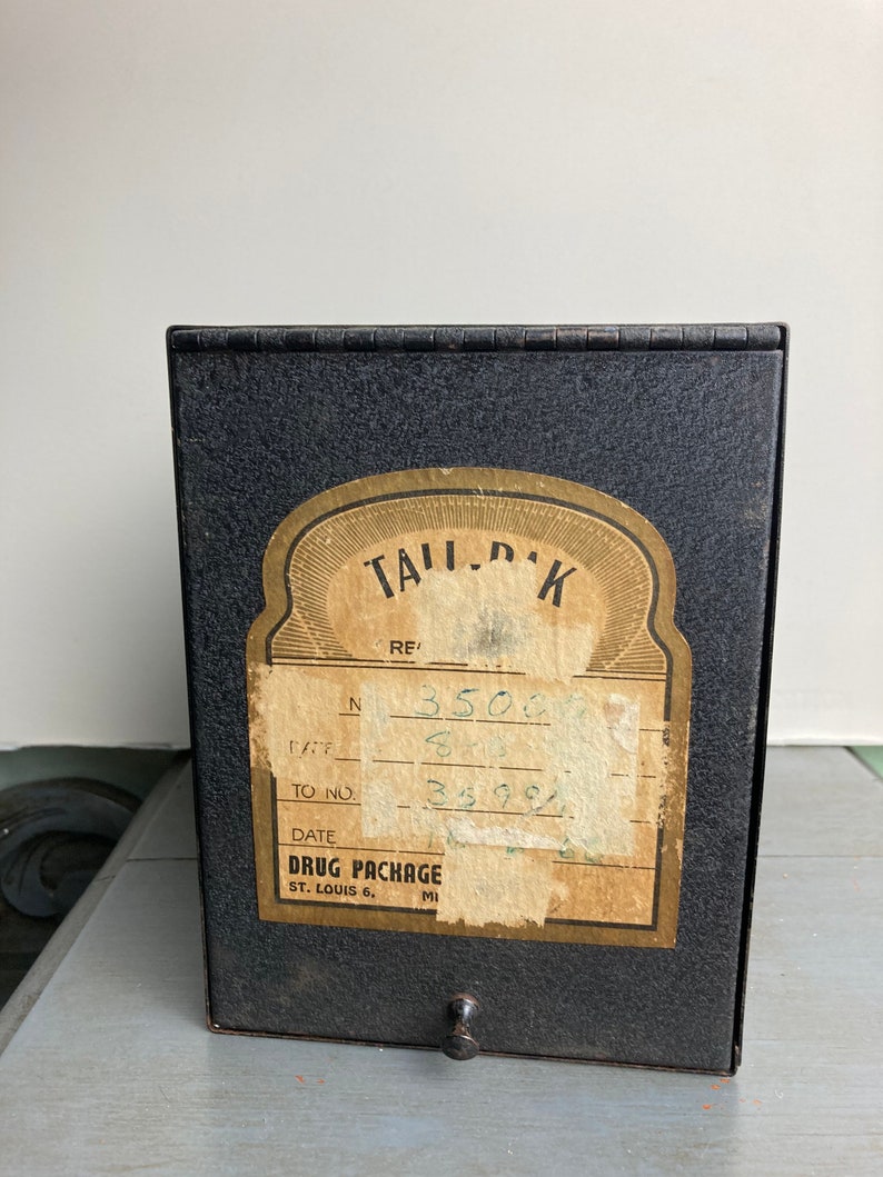 Antique Metal File Box Etsy