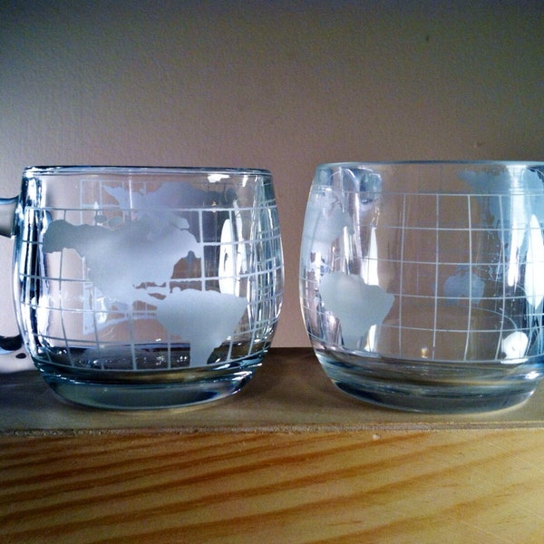 Set of Two Vintage Nestle Nescafe World Globe Mugs