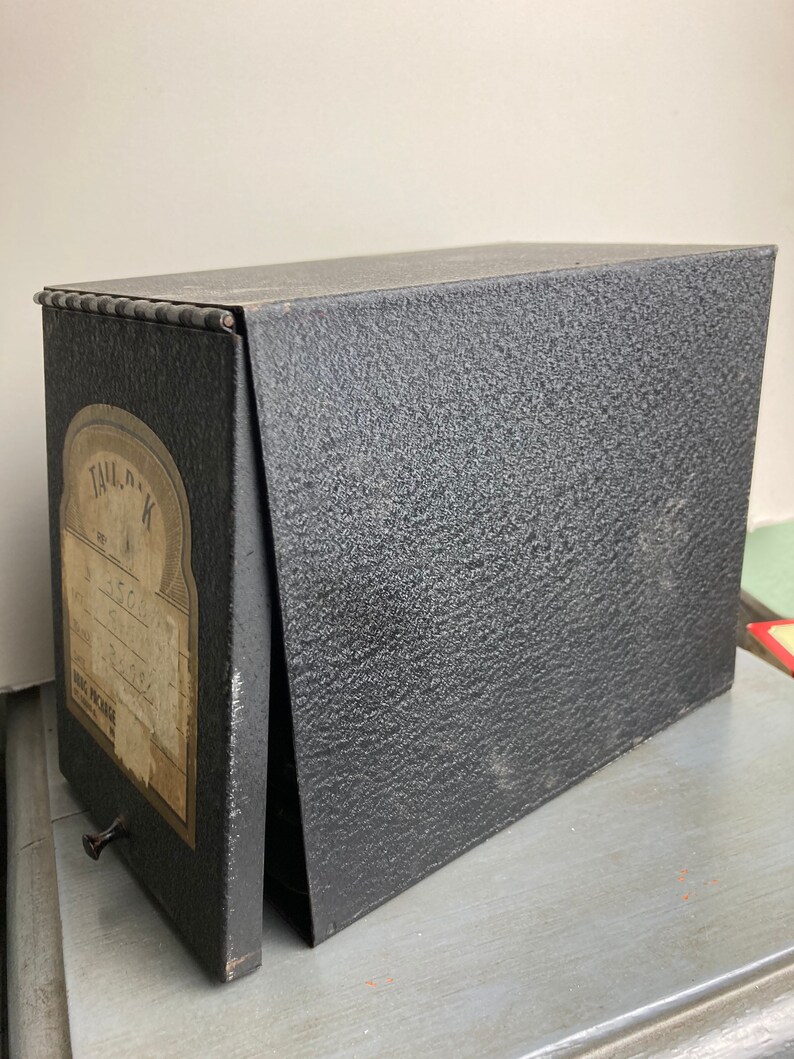 Antique Metal File Box Etsy