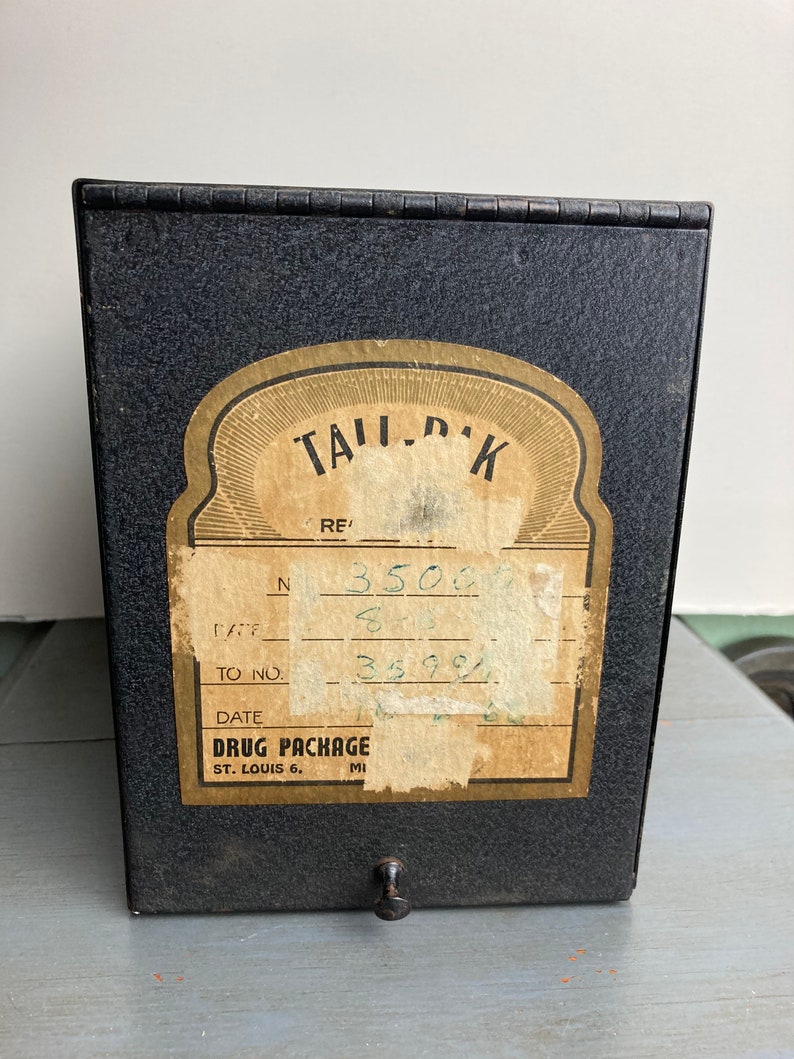 Antique Metal File Box Etsy