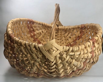 Large Primitive Vintage Handmade Buttocks Basket