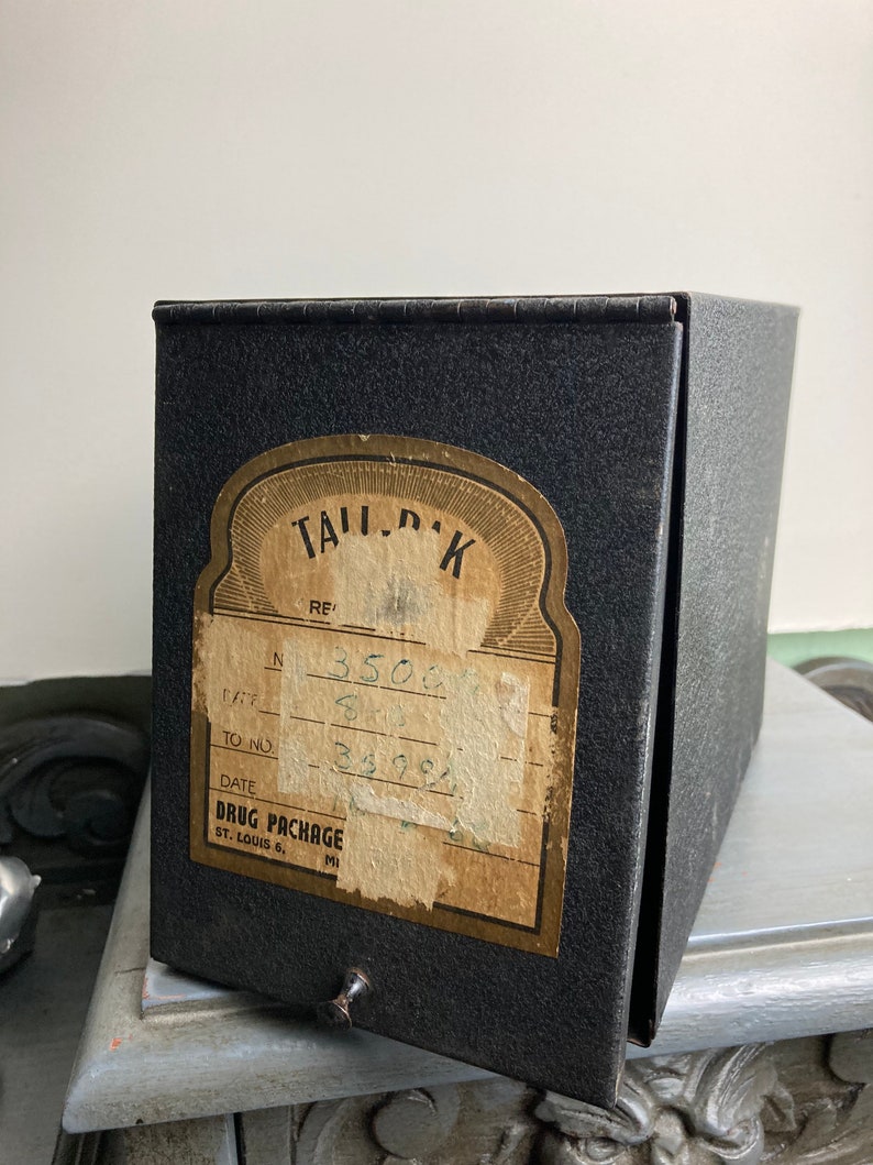 Antique Metal File Box Etsy