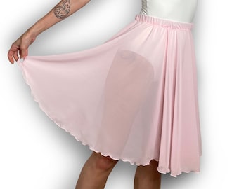 Pink Chiffon Ballet Pull On Skirt - Ballet Rehearsal Skirt - Pirouette Skirt