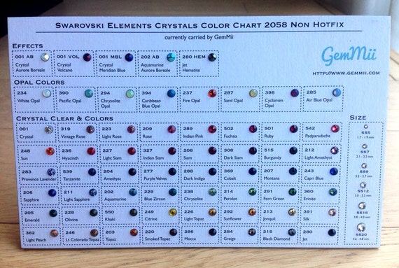 Swarovski Ab Color Chart