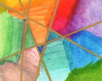 AWASH WITH COLOR: note card, hand drawn image.