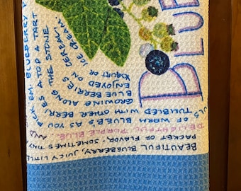 BLUEBERRY drawing on sturdy kitchen towel