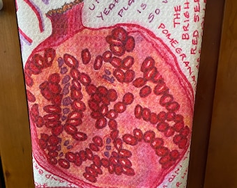 SOLD OUT Pomegranate drawing on sturdy kitchen towel