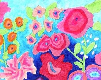 FLORA note card: Colorful, hand drawn image