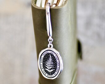 Enamel Message Wax Seal Journal Bookmark | Fern | Good things take time & come to those who wait | Silver | Backtozero