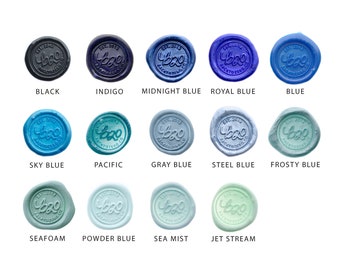 Shades of Blue Octagon Sealing Wax Beads of your choice | Backtozero