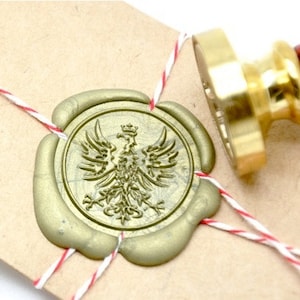 Héraldique Eagle Phoenix avec timbre de sceau de cire de couronne | Retour à zéro