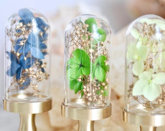 OOAK Handmade Dried Hydrangea Glass Dome Wax Seal Stamp Handle | Backtozero B20