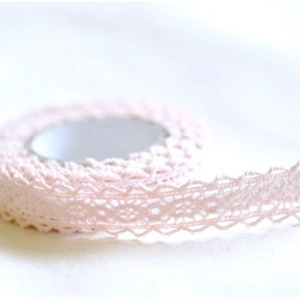 Double Lace Cotton Tape - Pale Pink