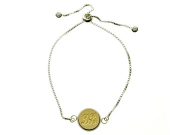 Double Initials Signet Bracelet | Backtozero