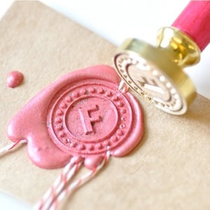 Personalized Custom Initial Dotted Monogram Wax Seal Stamp | Backtozero