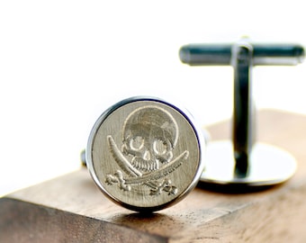 Skull Sword Pirate Signet Cufflinks | Backtozero