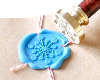 Snowflake Holiday Snow Wax Seal Stamp | Backtozero